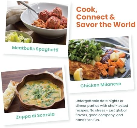 eat2explore Global Cooking Kit - Authentic Recipes, Essential Spices, Cultural Fun & Expert Drink Pairings -Perfect for Date Night and Dinner Parties (ITALY edition)