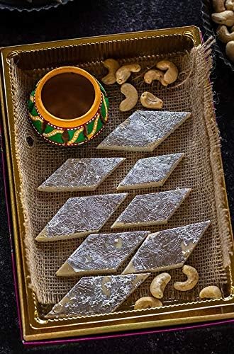 HIMALYA FRESH Kaju Katli 12oz - Premium Authentic Indian Food & Sweets Made With Cashew Nuts. Just two ingredients Cashew Nuts and sugar - No Fillers Or Preservatives (1 Box)
