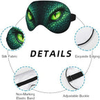 Dragon Eye Sleep Eye Mask Abstract Green Mysterious Powerful Animals Silk Eye Mask Sleeping Soft Eye Shade Cover for Men Women Boy Airplane Travel Rest with Elastic Strap