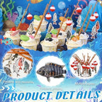 24 Pcs Fishing Float Cupcake Toppers Fisherman Pole Picks Party Supplies Bulk, 3D Fish Bobber Push Button Round Buoy Floats for Fishing Birthday Party Decorations (Bobber, Fish)