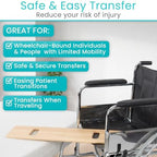 Vive Transfer Board (30" by 8") - Patient Slide Assist Device - Transferring from Wheelchair to Bed, Toilet, Car, Bathtub - Heavy Duty Sliding for Elderly, Handicapped, Disabled - Transport Platform