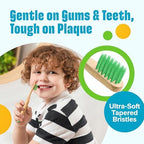 Kids Toothbrush with Soft Bristles 6 Pack - Toddler Toothbrush with Colorful Bamboo Handles // Kids Bamboo Toothbrushes // Kid Tooth Brush // Childrens Toothbrushes Set