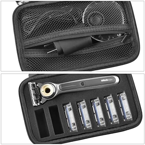 PAIYULE Travel Case Compatible with Gillette Heated Razor for Men, Starter Shave Kit Storage Holder for Blade Refills, Clipper Guards, Charging Dock and Accessories-Black(Box Only)