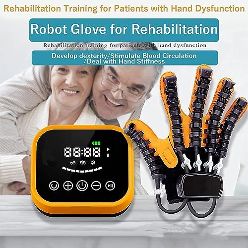 Stroke Hand Splint Assistive Gloves Protector Exoskeleton Manual Training for Stroke People Finger Wrist Training,Left-XL