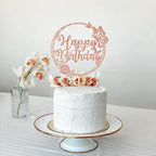 Rose Gold Glitter Butterfly Cake Toppers - Happy Birthday & Special Occasion Decorations
