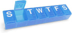 EZY DOSE Weekly (7-Day) Pill Organizer, Medicine Planner, Vitamin Organizer Box, Case for Supplements and Fish Oils, Convenient and Easy to Use Medium Compartments, Travel Friendly, Blue, BPA Free