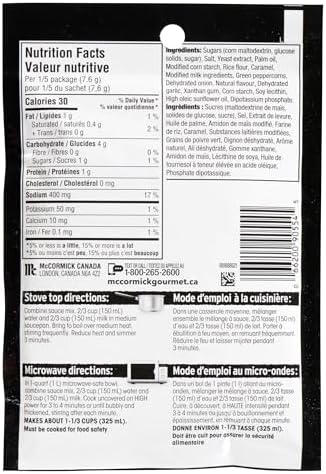 McCormick Gourmet, Sauce Mix, Green Peppercorn, 38g/1.3oz, (Imported from Canada)