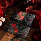200 Pieces Red Rose Guest Napkins Derby Napkins 2 Ply Floral Disposable Guest Towels for Bathroom Floral Bathroom Paper Hand Towels for Kitchen Holiday Party Supplies Home Party Decoration