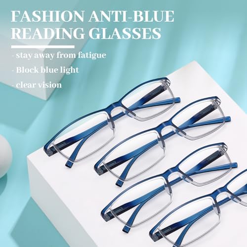 LUFF 4Pcs Anti-Blue-ray Reading Glasses Portable Ultra-Light Readers(2.5X)