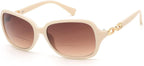 JM Bifocal Reading Sunglasses for Women Vintage Reader Glasses UV Protection Outdoor Beige +2.25