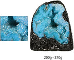 mookaitedecor Angel Aura Quartz Geode Stone Titanium Coated Natural Rock Crystal Cluster Specimen for Reiki Healing Meditation Home Decor 0.44-0.82 LB, Light Blue