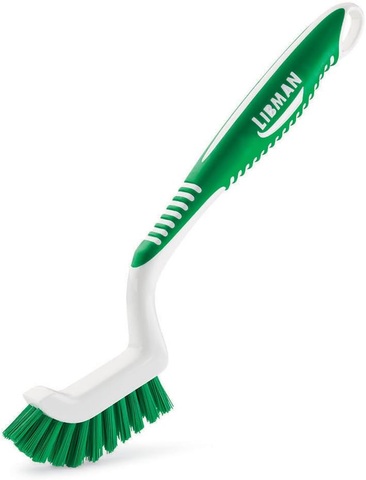 Libman Commercial 18 Tile and Grout Brush, Polypropylene, 9.75" Total Length, Green and White (Pack of 6)