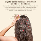 ideayard Scalp Massager,Head Scalp Comb,Rose Quartz Tooth-Wooden Comb for Head Stress Relax Massage Tool for Hair Growth Relieve Headaches