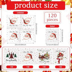 Fulmoon 120 Pcs Christmas Cocktail Paper Napkins Disposable 2 Ply Santa Beverage Napkins Decoupage Xmas Tree Towel for Christmas Party Dinner Table Supplies (Classic Style)