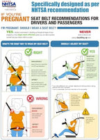Car Seat Cushion for Pregnant Drivers and Passengers, NHTSA Recommended Prevent The Abdomen from Stress with Strap Adjuster, Memory Foam Seat Cushion for Tailbone Pain Relief, Sciatica & Back Support