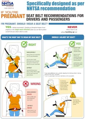 Car Seat Cushion for Pregnant Drivers and Passengers, NHTSA Recommended Prevent The Abdomen from Stress with Strap Adjuster, Memory Foam Seat Cushion for Tailbone Pain Relief, Sciatica & Back Support