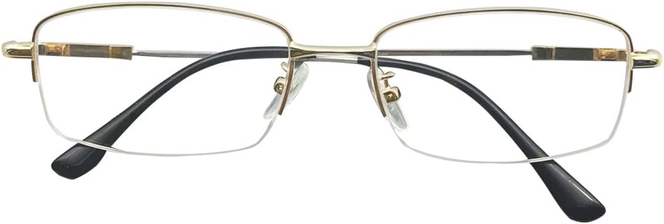 Mens Womens Half Rim Computer Reading Glasses Gold Colour Readers Anti Blue Ray +3.00 Spectacles