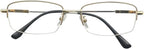 Mens Womens Half Rim Computer Reading Glasses Gold Colour Readers Anti Blue Ray +3.00 Spectacles