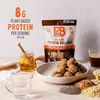 PBfit No Bake Peanut Butter & Cocoa Protein Ball Mix, 8g Protein, Made with Chia Seeds & Whole Grain Oats, Gluten Free, Vegan Snacks, 10.58 Oz Bag