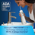 Waterpik Cordless Pearl Rechargeable Portable Water Flosser for Teeth, Gums, Braces Care and Travel, Extra Quiet, 4 Flossing Tips - ADA Accepted, WF-13 White, Amazon Exclusive