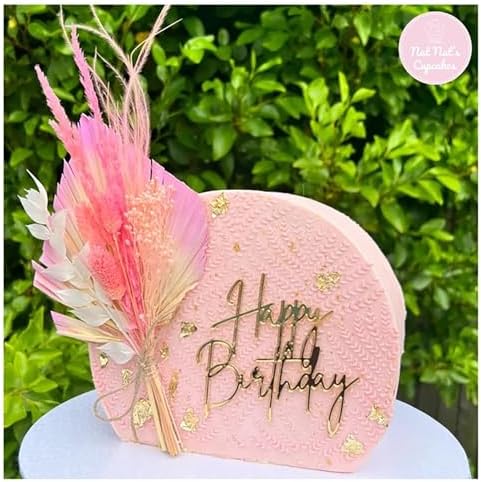 1PCS Happy Birthday Cake Topper,Gold Mirror Acrylic Boy or Girl Cake Sign Decorations,Birthday Cake Charm Supplies for Birthday Party Cake Dessert