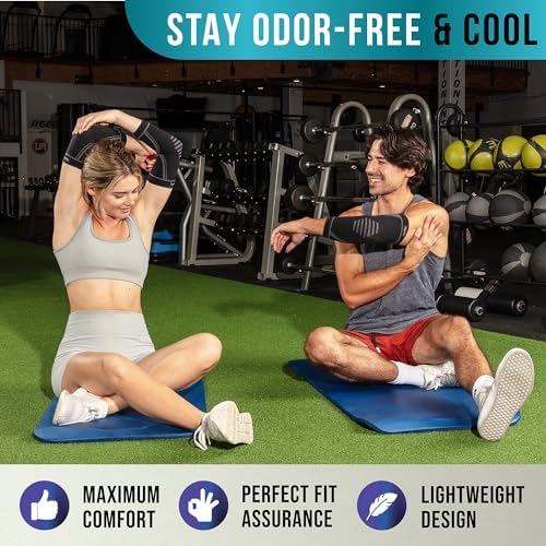 Elbow Brace 2 Pack for Tennis & Golfer's Elbow Pain Relief - Elbow Compression Sleeve for Weightlifting, Workout, Fitness, Arthritis, Bursitis - Tendonitis Elbow Brace for Men & Women