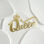 Birthday Queen Cake Toppers Mirror Acrylic Happy Birthday Cake Topper Side Cake Decorations Cake Inserts Supplies Toppers for Women Queen Birthday Cake Decoration Party Supplies (Queen-01)