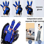 Finger and Hand Function Rehabilitation Trainer Robots Gloves, Finger Straightening Brace Guard Protector, Electric Finger Orthotics for Stroke Hemiplegia Patients(Size:Right-L)
