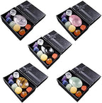 Palm Pocket Stones Tumbled Thumb Scrapping Plate Natural Gemstones Sets for Sleep Relaxation Stress Anxiety Relief M6C-Dark Khaki