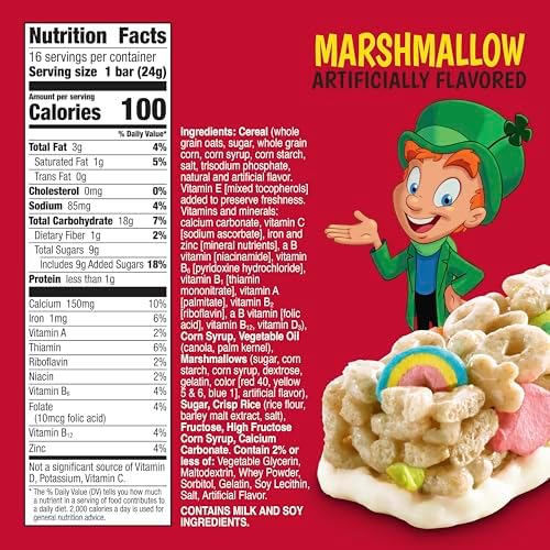 Lucky Charms Breakfast Cereal Treat Bars, Snack Bars, Value Pack, 16 ct