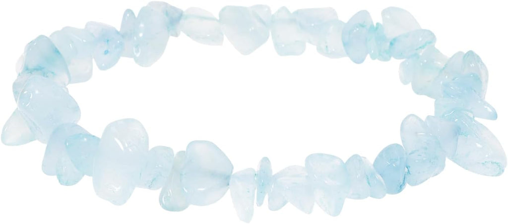 Natural Chip Stone Bracelet 1Pcs Summer Beach Irregular Crystal Gemstone Gravel Beads Stretch Bracelet for Women Men Daily Wear