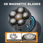 Magnetic 6 Blades Head Shaver Replacement Heads for Many 6D Magnetic Electric Razor,Newly Designed Magnetic 6D Blade Head Compatible with Head Shavers for Bald Men,2 Pack Travel Size for Ufree Shaver.