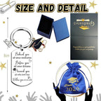 2026 Graduation Gifts Keychain with Poem, Class of 2026 Senior Gift for Her Him, Blue Velvet Pouch & Gift Box