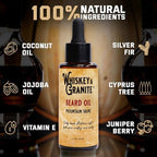 Whiskey & Granite Beard Oil – Made in USA - 100% Natural Beard Conditioner, 1.7 oz (Mountain Shine)