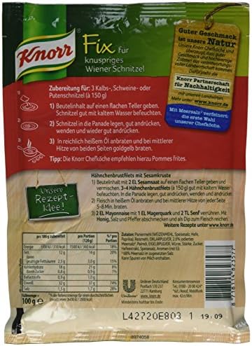 Knorr Fix crispy Wiener schnitzel (knuspriges Wiener-Schnitzel) (Pack of 4)