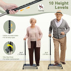 Stair Climbing Cane Lifts for Seniors Half Step Climbing Aid Walker Elevator Stairs Assist Elderly Standing Helper 4 Prong Large Base Quad Walking Sticks Adjustable Stability Balance Devices