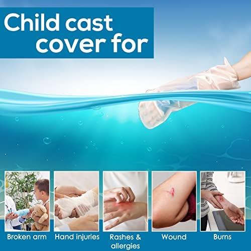 Reusable Waterproof Cast Cover for Child Small Full Arm (A26) - Pool, Shower, & Bath Safe, Skin-Friendly Bandage Protector for Hand, Wrist, Elbow & Arm - Made in USA