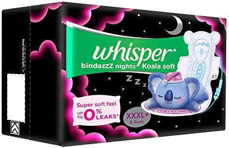 Whisper Ultra Night Sanitary Pads for Women, XXXL+ 8 Napkins
