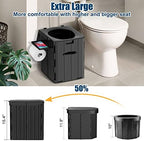 XL Portable Toilet for Adults, Extra Large 15.4"H Foldable Camping with Detachable Phone Shelf and Paper Holder, Waterproof Porta Potty Lid Camping, Hiking, Long Road Trips, Car