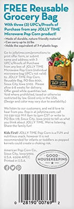 Jolly Time Simply Popped - Lightly Salted Microwave Popcorn, 3oz Sharing Bag, 6 Bags Per Carton (3 Ounce (Pack of 6))
