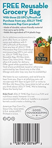 Jolly Time Simply Popped - Lightly Salted Microwave Popcorn, 3oz Sharing Bag, 6 Bags Per Carton (3 Ounce (Pack of 6))