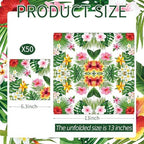 50 Count Tropical Hibiscus Floral Greenery Paper Napkins, Disposable Luau Party Cocktail Napkins for Hawaiian Aloha Theme Birthday, Summer BBQ, Pool Beach, and Picnic Table Decorations