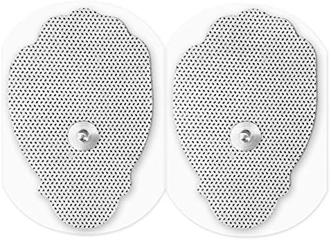 Easy@Home 16 2"x3" Reusable Adhesive Electrode TENS Pads for TENS Electronic Pulse Massager in Hand Shape, 510K Cleared for Over The Counter (OTC) Use