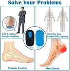3 Layers Adjustable Heel Wedge Lift for Leg Length Discrepancies, Height Increase Insoles for Heel Pain, Achilles Tendonitis, Gel Shoe Heel Cushions Cups for Men and Wowen(Large)