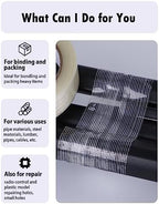 10 Pack 3/4 in×27YDS, Filament Strapping Tape, 270yds Total, Clear Fiberglass Reinforced Packing, Heavy Duty Wearproof Tape, Extra Thickness 5.5 mil
