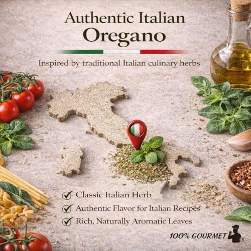 100% Gourmet Organic Italian Oregano Leaves, 5 oz – Premium Dried Oregano for Pizza, Pasta & Mediterranean Cooking – Aromatic Italian Herb in Resealable Pouch