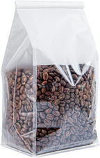 Restaurantware Bag Tek 5.1 x 4.1 x 11.2 Inch Tin Tie Bags With Windows 100 Resealable Bakery Bags With Windows - Flat Bottom For Cookies or Coffee Beans White Cotton Paper Tin Tie Bags