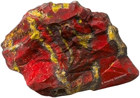 Amazing Gemstone Dragon Bloodstone Raw Crystals and Healing Stones, Natural Rocks for Tumbling - DIY Raw Stones and Crystals, 2 Pieces