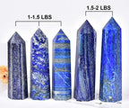 Natural Lapis Lazuli Obelisk Tower Large Healing Crystal Point Wand 6 Faceted Reiki Chakra Meditation Therapy 1-1.5 LBS