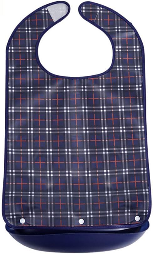 Adult Bibs (3 pcs), Adjustable Reusable Bibs for Adult Eating, Waterproof Bibs for Adults Eating Clothing Protectors with Crumb Catcher,Purple
